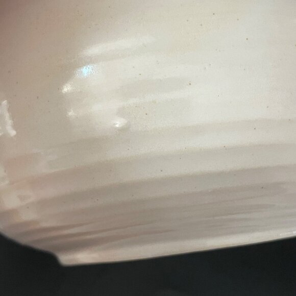 Studio Pottery Bowl White with Applied Flowers or Mice 6" Wide 3.5" Tall Signed - Picture 9 of 12